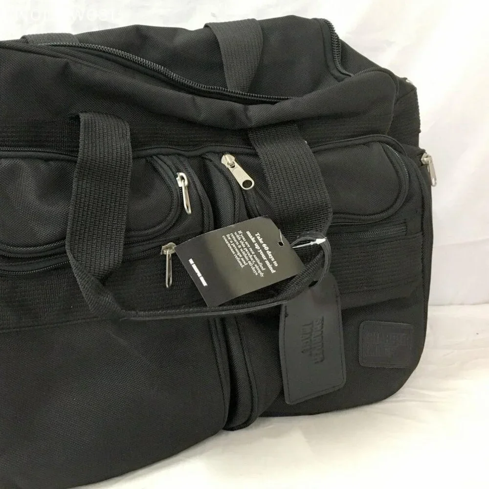 NWT Sharper Image Black Carry-On W/ Shoulder Strap / Locks Duffel Bag